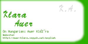 klara auer business card